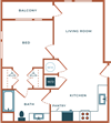 Legacy at Fitz Aurora CO A00B One Bedroom 674 SF
